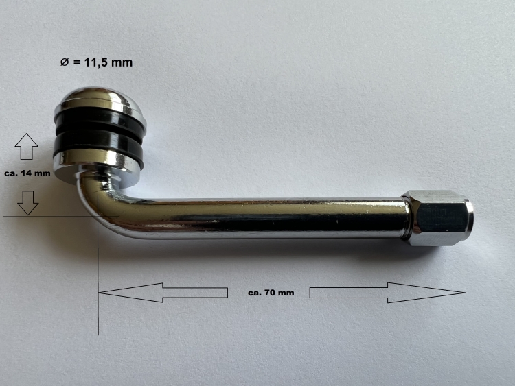 Winkelventil 11,5 mm, vernickelt